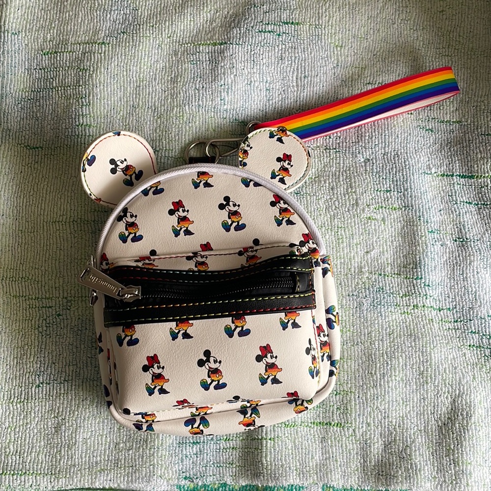 Disney Parks Loungefly Rainbow backpack wristlet